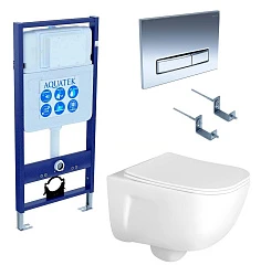 Комплект унитаз Set Aquatek Дива AQ2012-00 + инсталляция Aquatek Standard INS-0000012 4в1