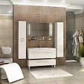 Тумба с раковиной Aquaton Мадрид 100 с 2 ящиками, белая