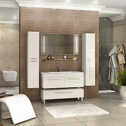 Тумба с раковиной Aquaton Мадрид 100 с 2 ящиками, белая