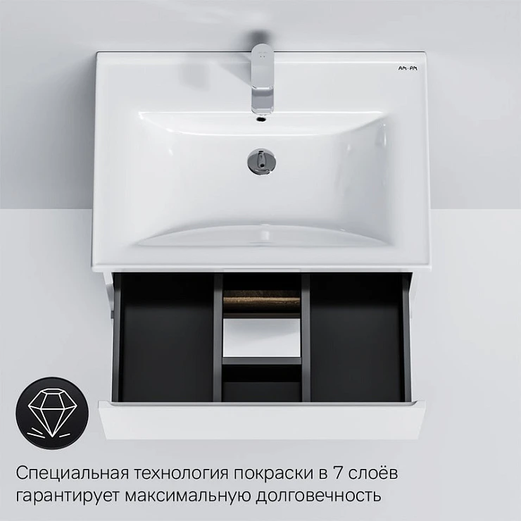 Тумба с раковиной AM.PM X-Joy 65 напольная, белый глянец