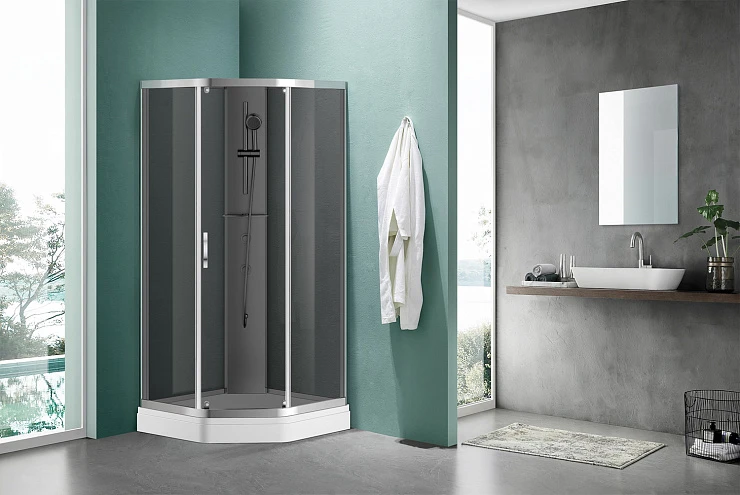 Душевая кабина Azario Denver 90х90х200см AZ-N10806 900 GREY профиль хром, стекло серое