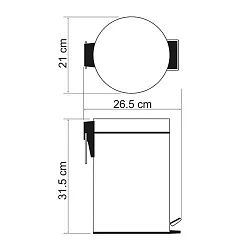 Ведро для мусора Wasserkraft Kammel K-8300 635WHITE 5L белое матовое