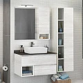 Тумба с раковиной Comforty Прага 90 00-00003827CF дуб белый, с антрацитовой столешницей