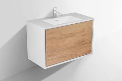 Тумба под раковину Vincea Alessia 90 VMC-1S900YW белый / светлое дерево
