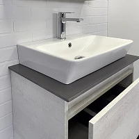 Тумба с раковиной Comforty Прага-60 00-00014535CF дуб белый, с графитовой столешницей