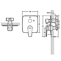 Душевой комплект Bravat Phillis F856101C-A-ENG с внутренней частью, хром