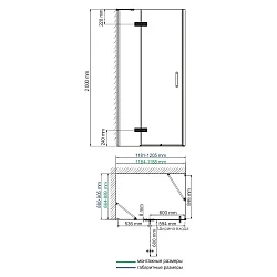 Душевой уголок Wasserkraft Aller 120x90см 10H07LBLACK MATT профиль хром/черный, стекло прозрачное