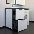 Тумба с раковиной Comforty Лозанна-120 00-00009517 белая, с антрацитовой столешницей