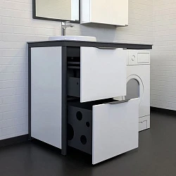 Тумба с раковиной Comforty Лозанна-120 00-00009517 белая, с антрацитовой столешницей