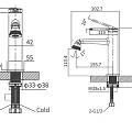 Смеситель для раковины ARROW AMP11855LJ золото