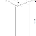 Душевая перегородка Veconi Korato KR80 90см KR80-90-01-C8 профиль черный, стекло прозрачное