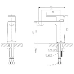 Смеситель для раковины Bravat Riffle F172106C хром