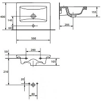 Раковина встраиваемая Cersanit Como 50см S-UM-COM50/1-w белая