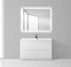 Тумба с раковиной BelBagno Marino 90 белая глянцевая