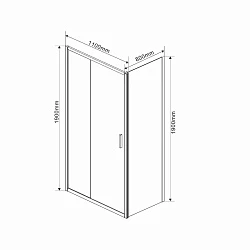 Душевой уголок Vincea Garda 110х80см VSR-1G8011CH профиль хром, стекло шиншилла