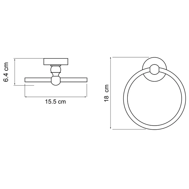 Полотенцедержатель Wasserkraft Diemel K-2260 хром