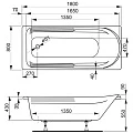 Акриловая ванна Vagnerplast Hera 180x80 VPBA180HER2X-04 белая глянцевая