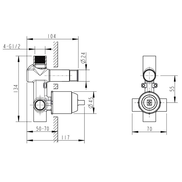 Гигиенический душ Bravat D9151BW-ENG со смесителем, черный
