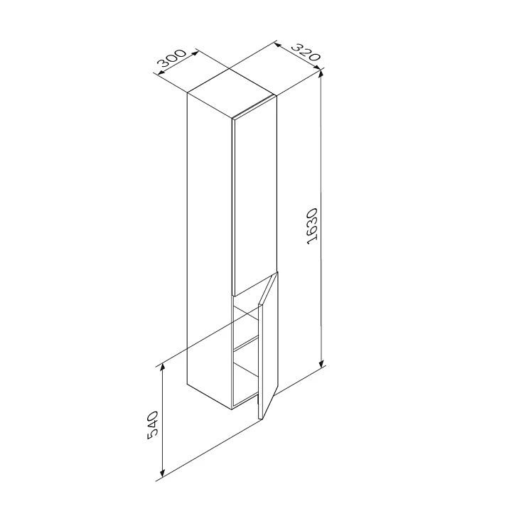 Шкаф-пенал AM.PM Gem 30см M90CHR0306BM черный матовый