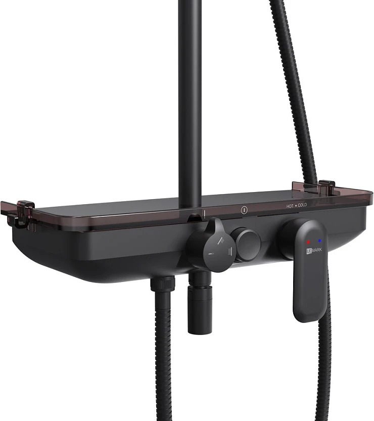 Душевая стойка Lemark Tropic LM7012BL черная матовая