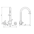 Смеситель для умывальника Damixa Scandinavian Pure 360200300, трёхсекционный, черный
