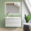 Тумба с раковиной BelBagno Albano 90 белая глянцевая