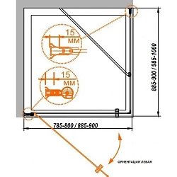 Душевая дверь в нишу Cezares 90см ROYAL PALACE-A-90-CP-G профиль золото, стекло прозрачное с узором