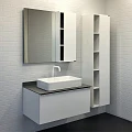 Тумба с раковиной Comforty Милан 90 00-00007900CF белая, со светло-серой столешницей