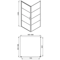 Душевой уголок Bravat Blackline 90x90см BS090.2115B профиль черный, стекло прозрачное