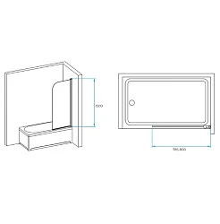 Шторка на ванну RGW Screens SC-009B 351100908-14 80x150 см, профиль черный, 6 мм стекло прозрачное