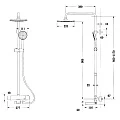 Душевая стойка Bravat F699153BW-A2 чёрная матовая