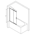 Шторка на ванну AM.PM Like 100x150см W80S-100PS-150MT профиль хром, стекло прозрачное