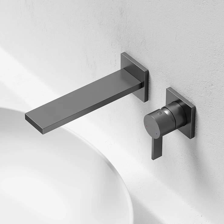 Смеситель для раковины Sancos Linn SC9021GG c внутренней частью, вороненая сталь