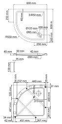 Душевой поддон Wasserkraft Isen 80x80см 26T00 белый