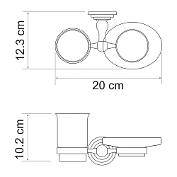 Стакан Wasserkraft Ammer K-7026 с мыльницей, хром