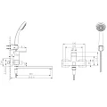 Смеситель для ванны с душем Bravat Riffle F672106C-LB хром