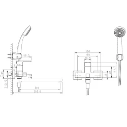 Смеситель для ванны с душем Bravat Riffle F672106C-LB хром