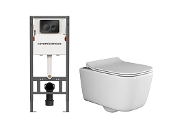 Комплект инсталляции Ceramica Nova CN121001MB с унитазом CN3005, кнопка черная матовая
