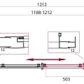 Душевая дверь в нишу BelBagno Uno 120см UNO-195-BF-1-120-P-Cr профиль хром, стекло текстурное