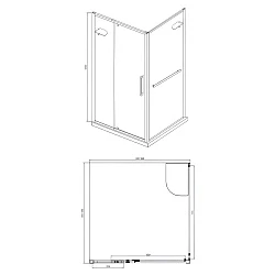 Душевой уголок Bravat Line 90x90см BS090.2116A профиль хром, стекло прозрачное