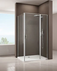 Душевой уголок Allen Brau Priority 100x90см 3.31004.00+3.31016.00 профиль хром, стекло прозрачное