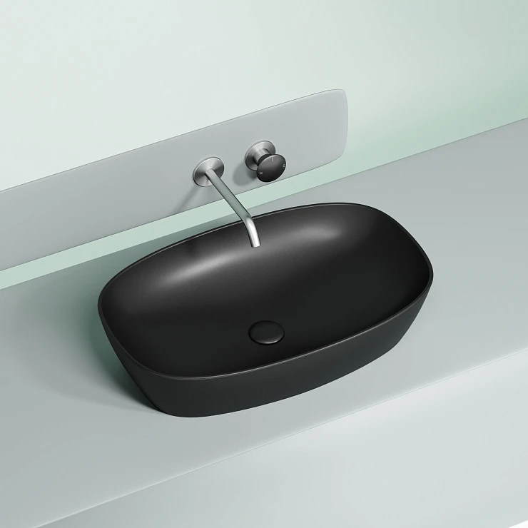 Раковина накладная Ceramica nova Element 600*380*138мм CN6049MB черная матовая